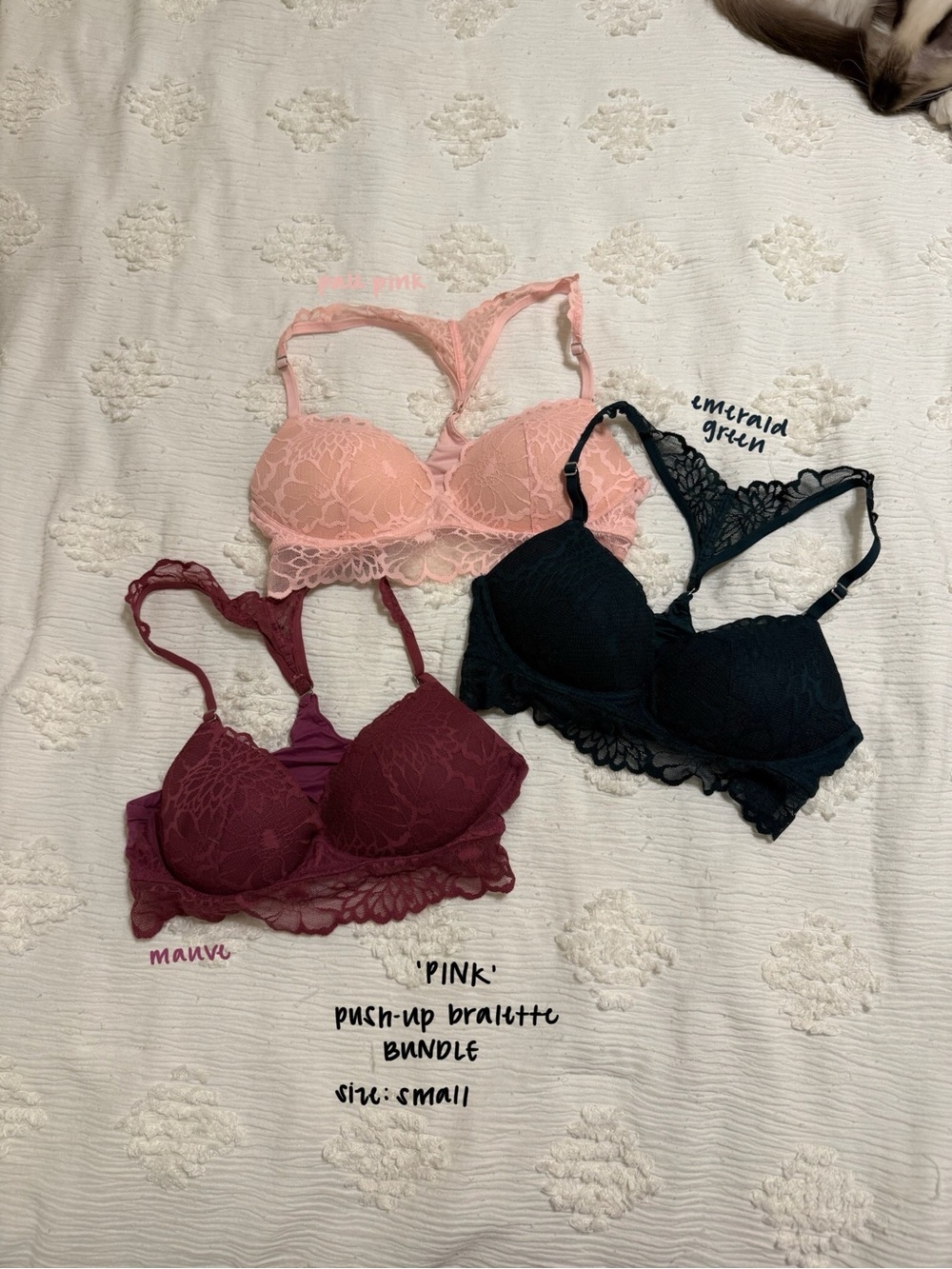 victoria’s secret PINK push up bralette BUNDLE